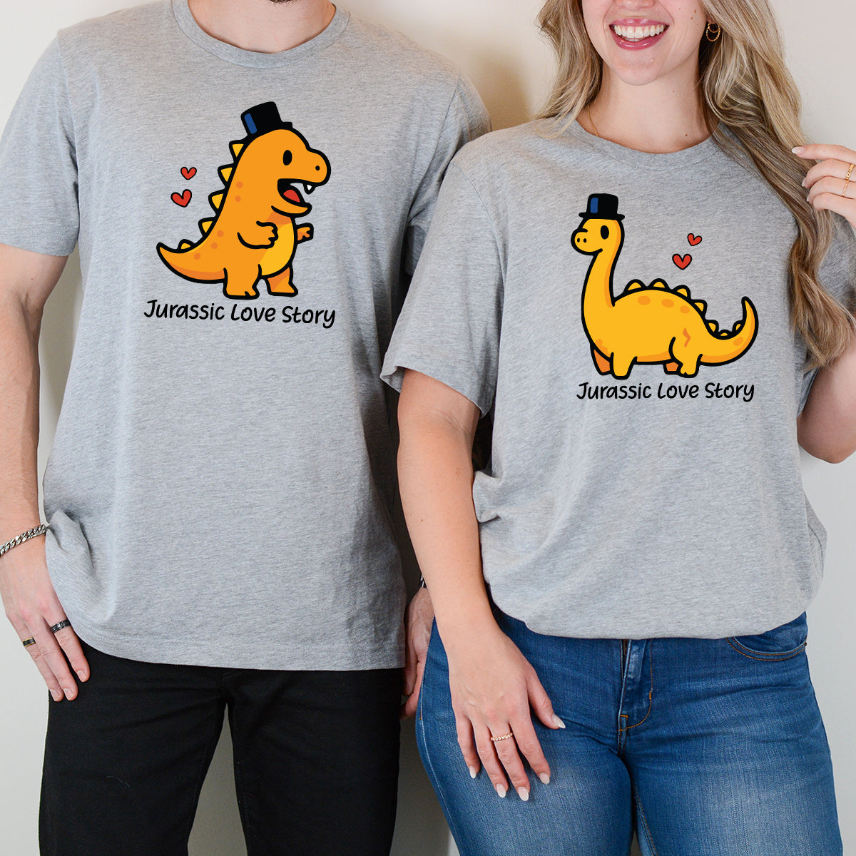Jurassic Love Matching T-Shirts For Couples