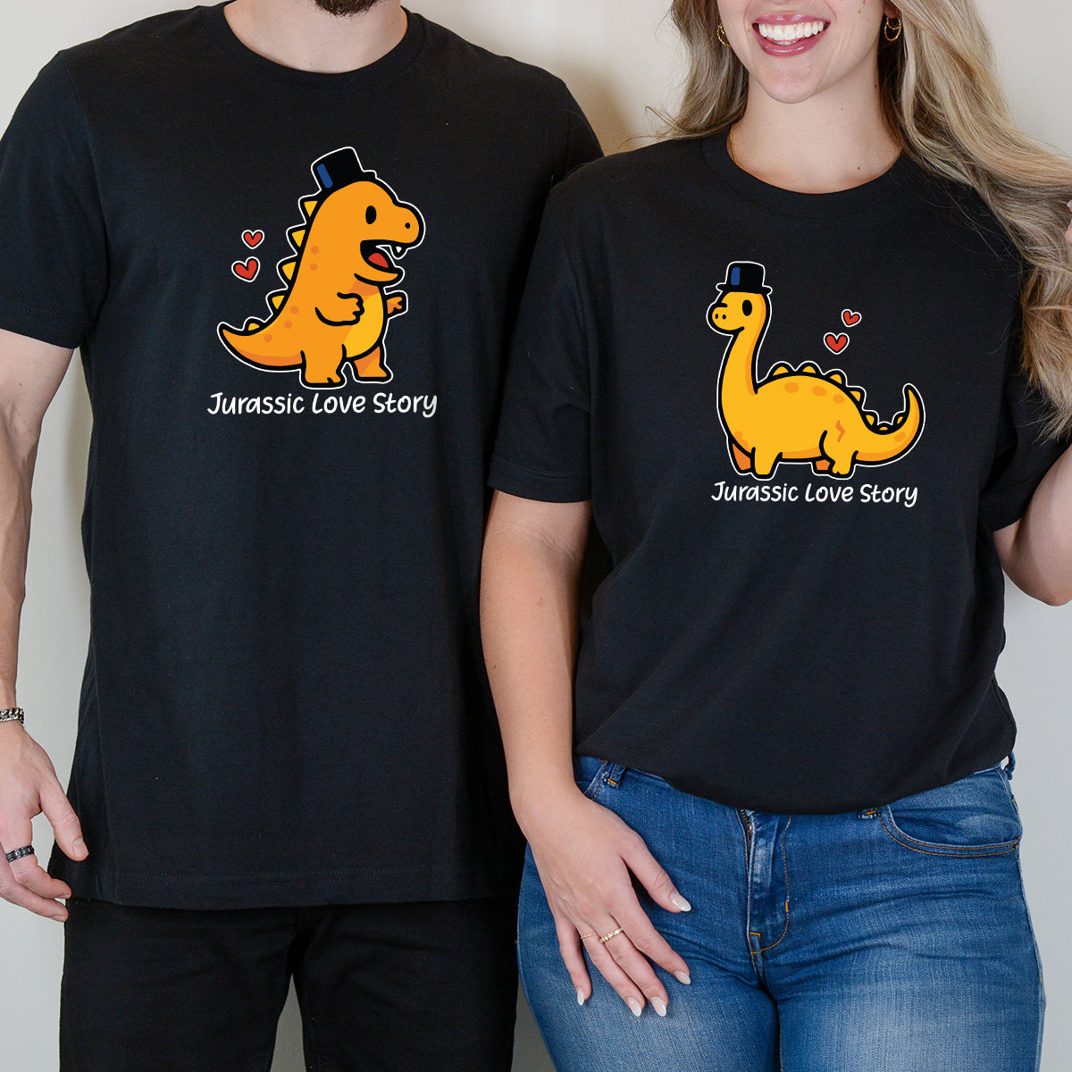 Jurassic Love Matching T-Shirts For Couples