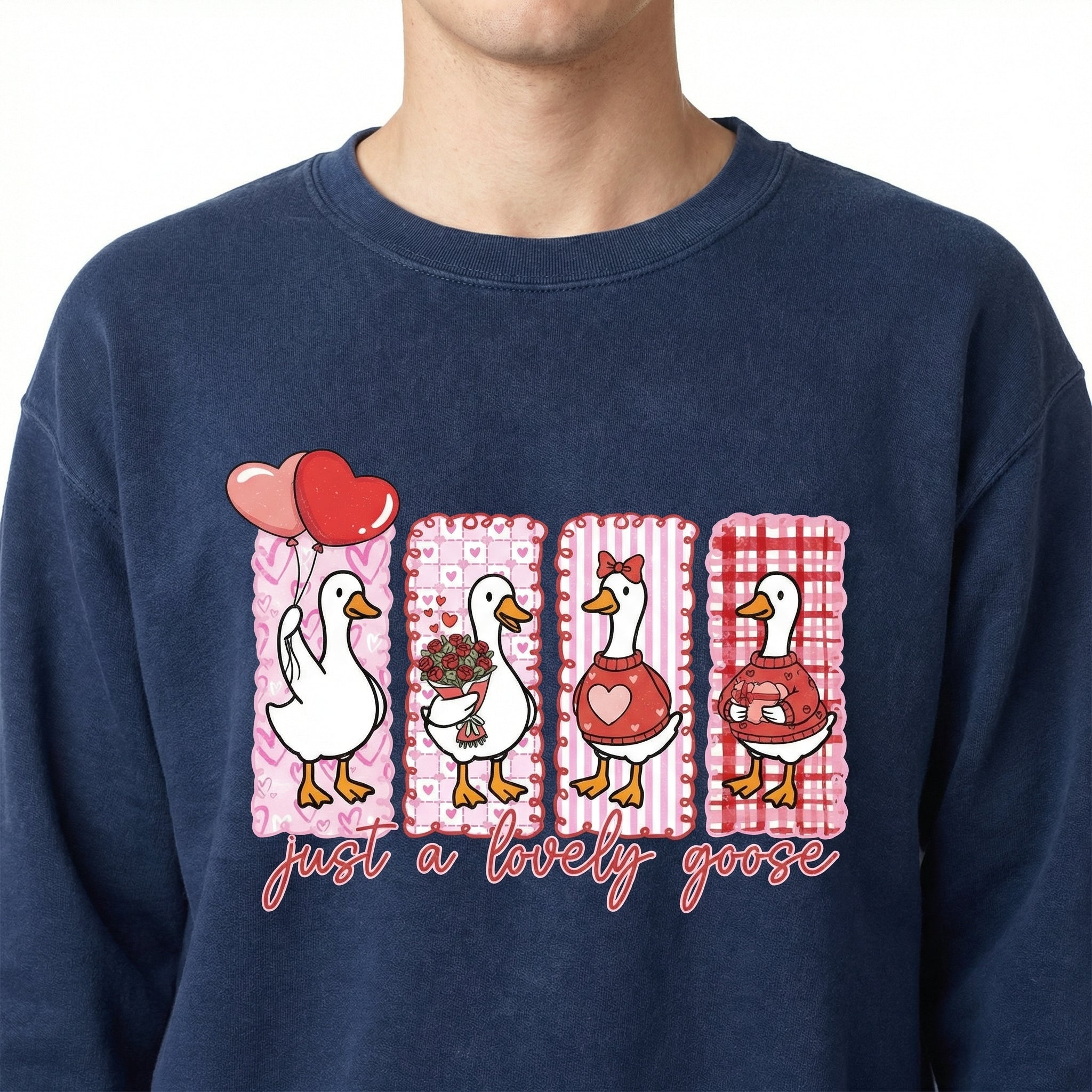 Just a Lovely Goose Graphic T-Shirt – Funny Goose Valentine Tee