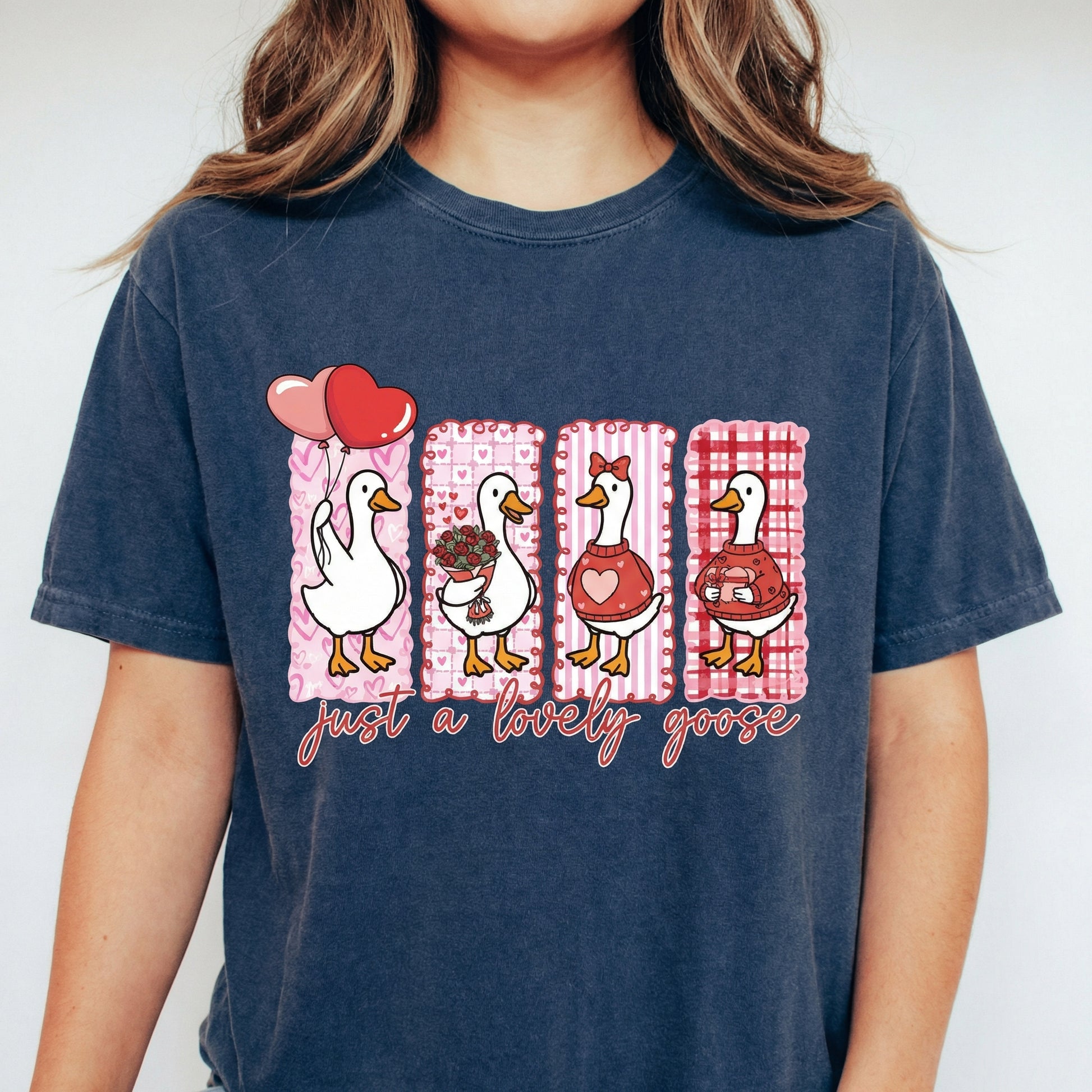 Just a Lovely Goose Graphic T-Shirt – Funny Goose Valentine Tee