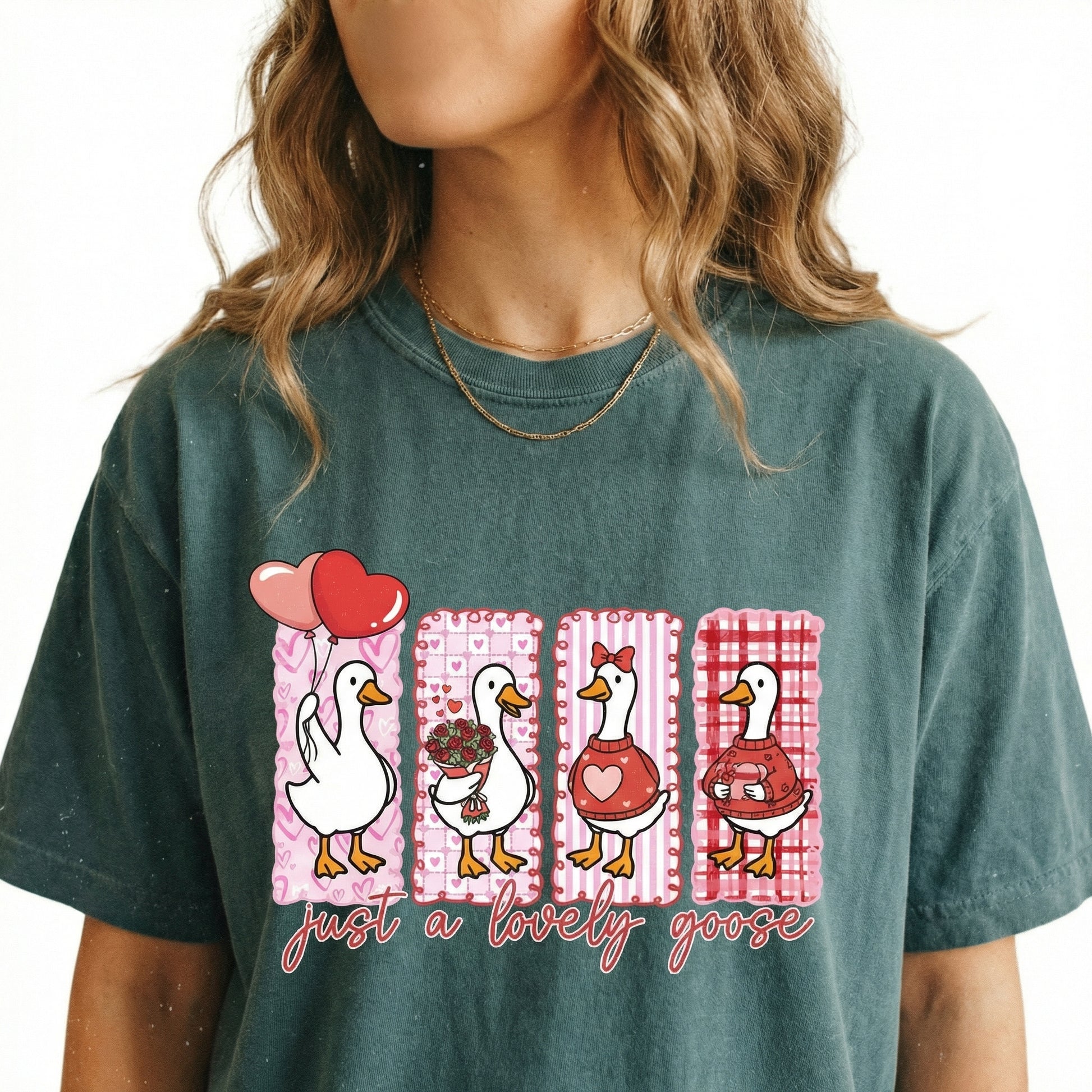 Just a Lovely Goose Graphic T-Shirt – Funny Goose Valentine Tee