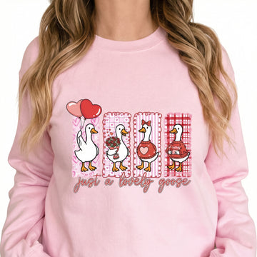 Just a Lovely Goose Valentine Shirt – Funny Silly Goose Graphic T-Shirt – Cute Goose Lover Gift