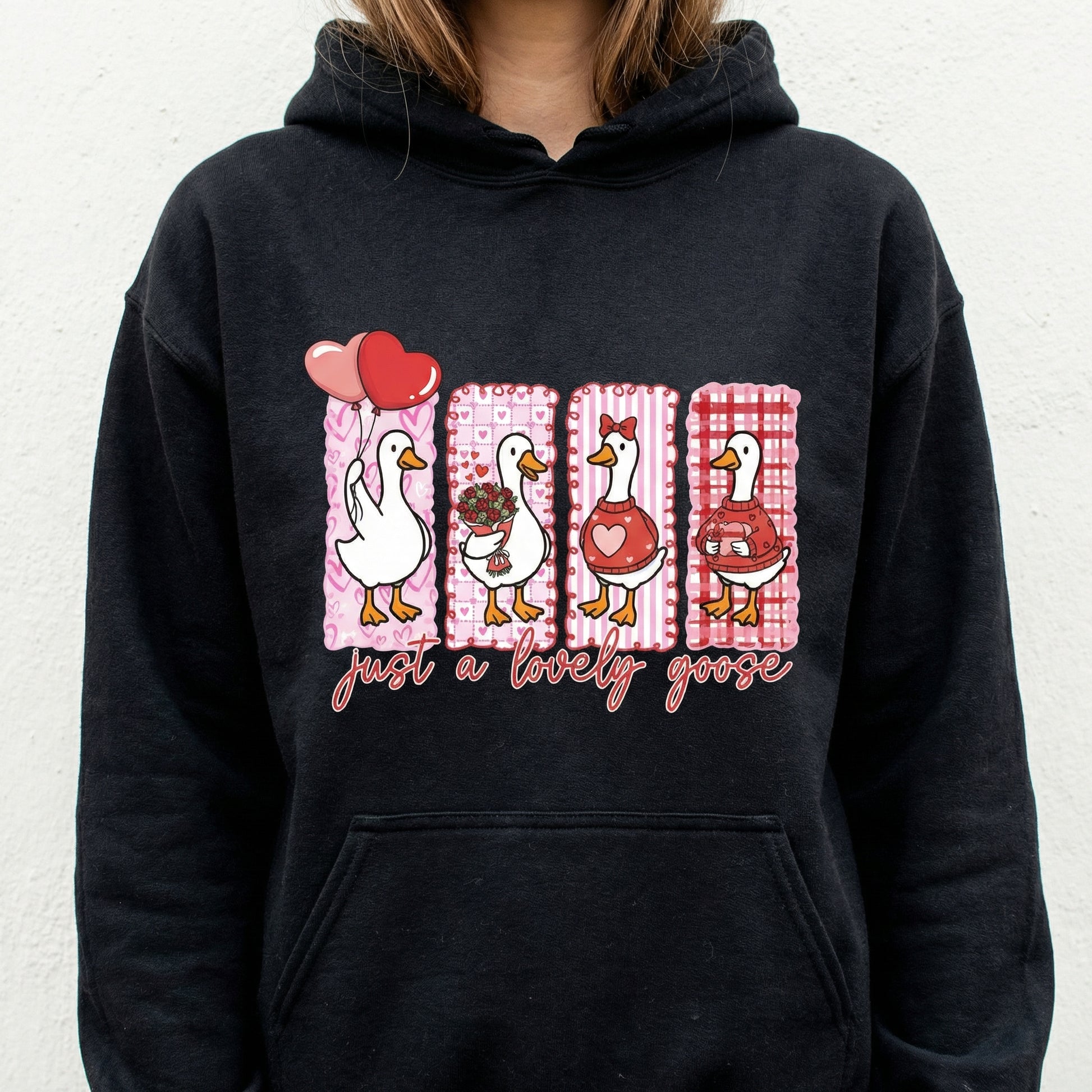 Just a Lovely Goose Valentine Shirt – Funny Silly Goose Graphic T-Shirt – Cute Goose Lover Gift