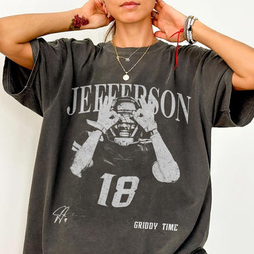 Vintage Football Fan Shirt – Justin Jefferson Inspired Retro Graphic Tee