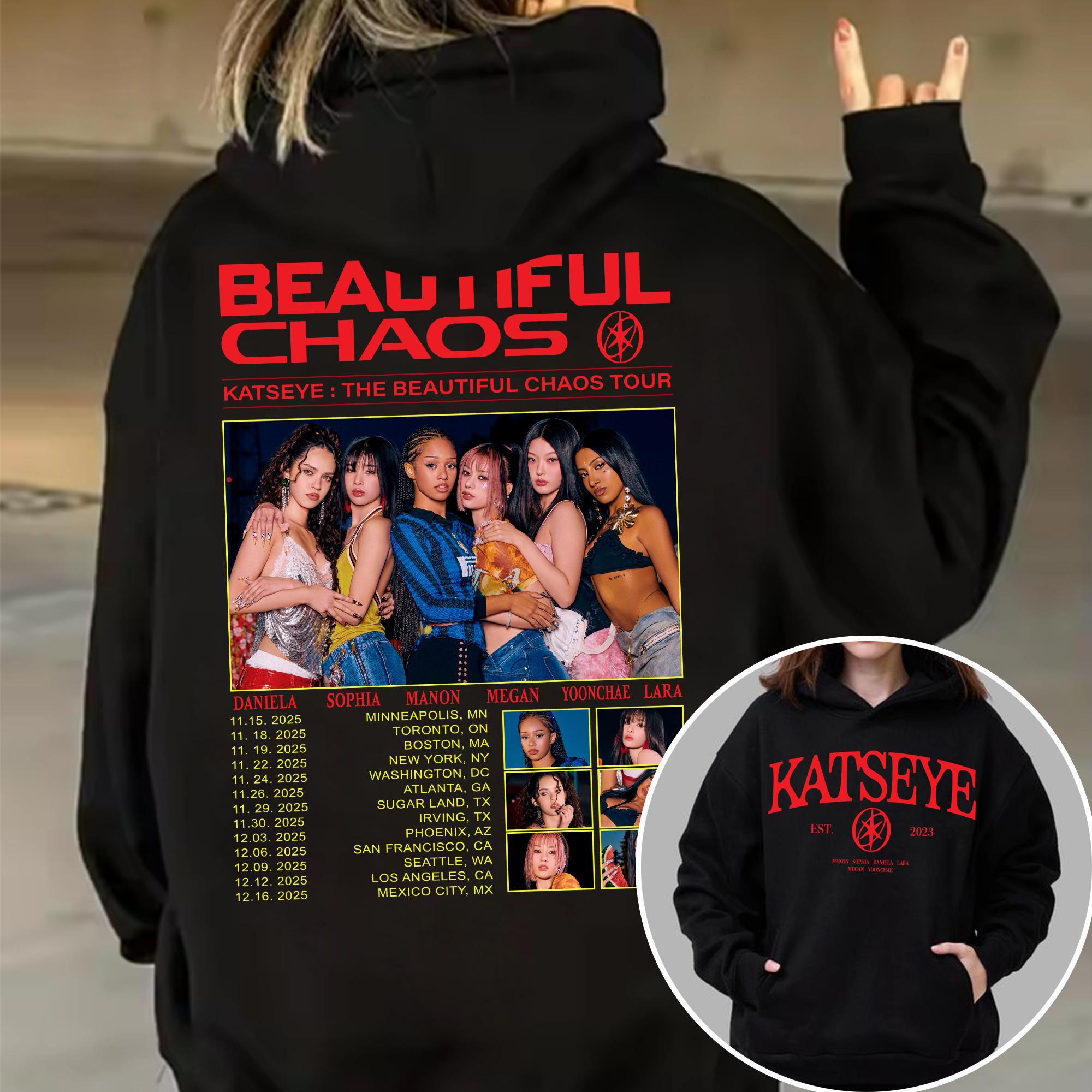Katseye Inspired Beautiful Chaos Hoodie – K-Pop Fan Tour 2025 Style