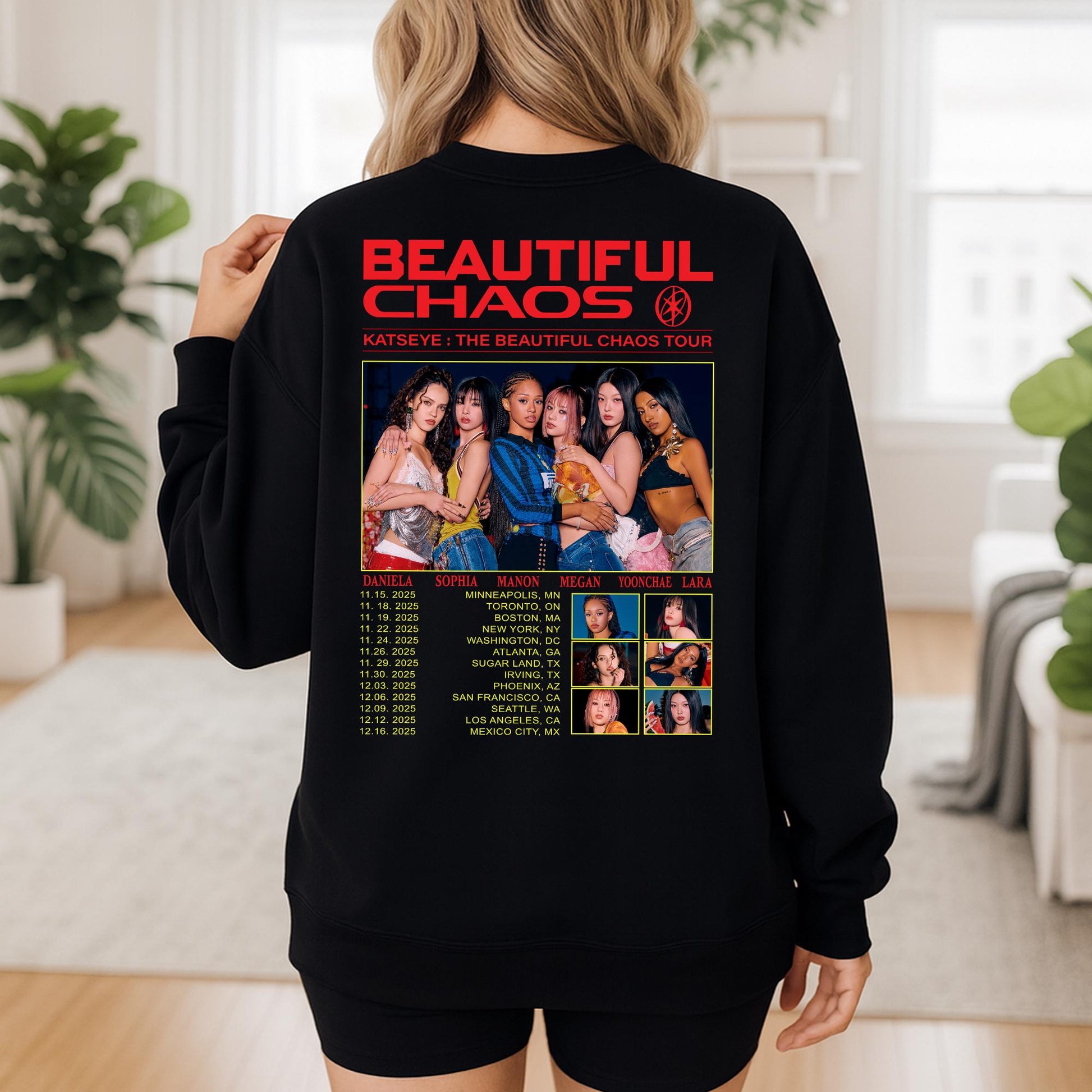 Katseye Inspired Beautiful Chaos Hoodie – K-Pop Fan Tour 2025 Style