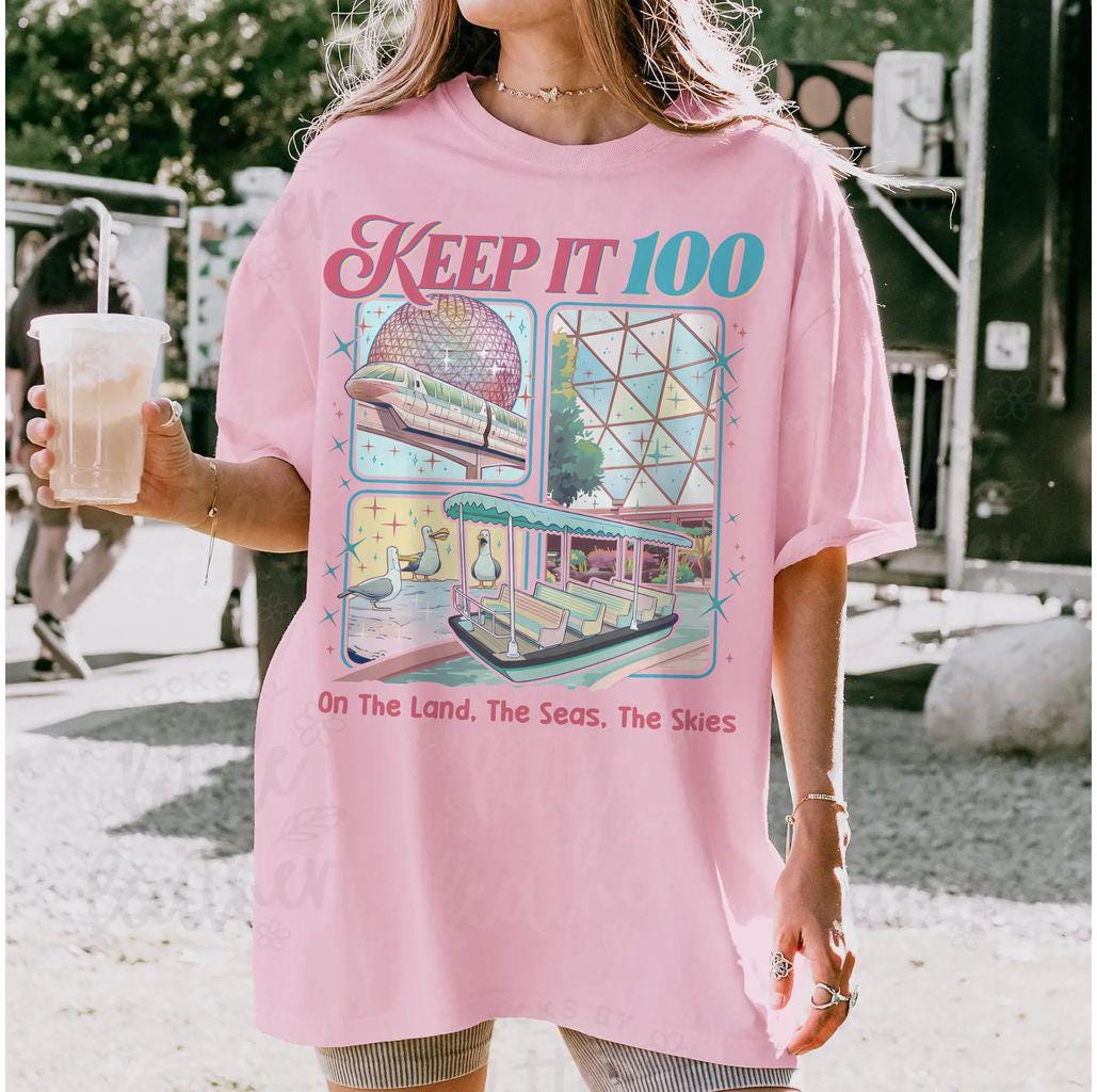 Keep It 100 Retro Vacation T-Shirt – Land Sea Sky Graphic Tee – Family Trip Gift