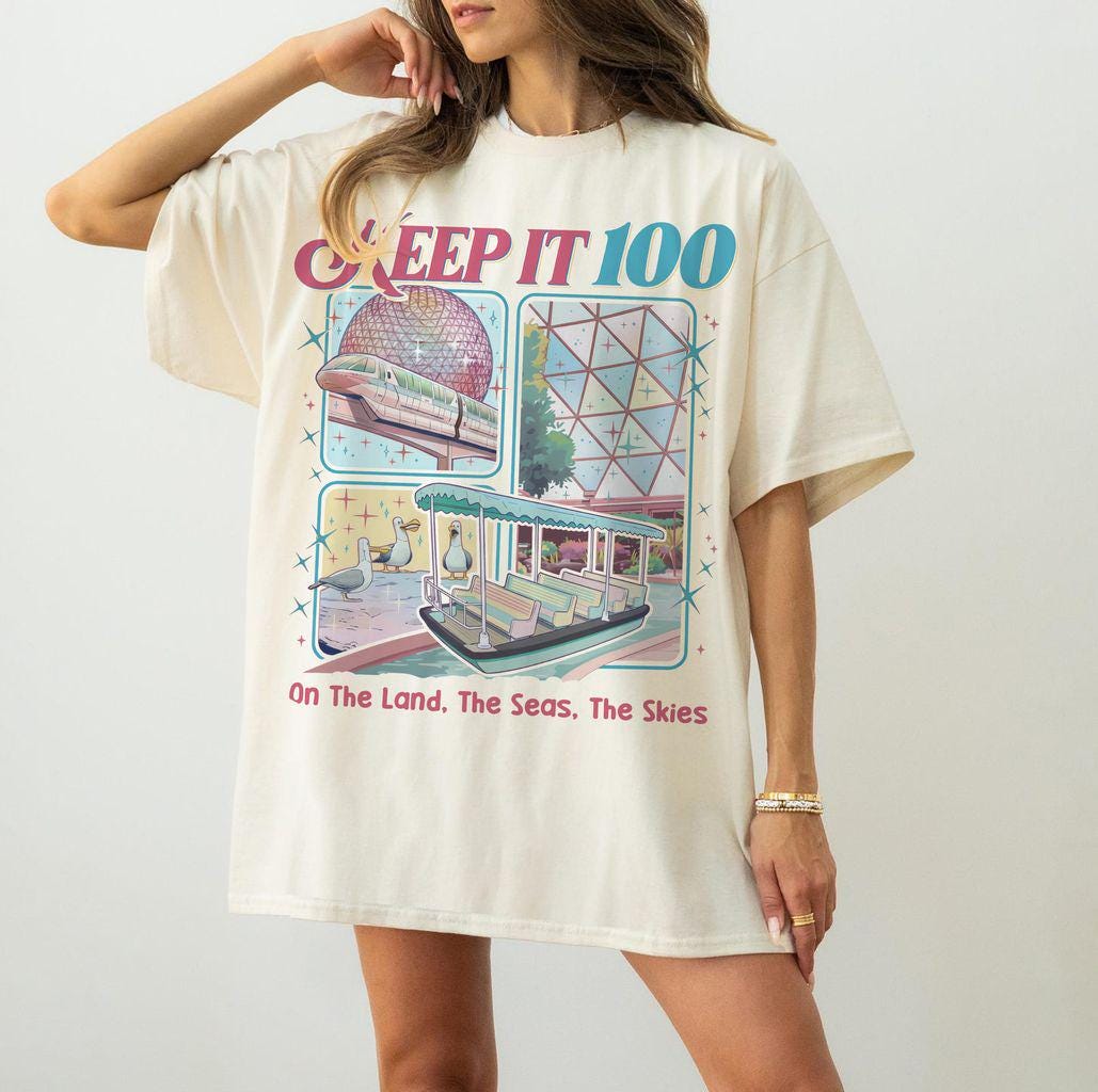 Keep It 100 Retro Vacation T-Shirt – Land Sea Sky Graphic Tee – Family Trip Gift