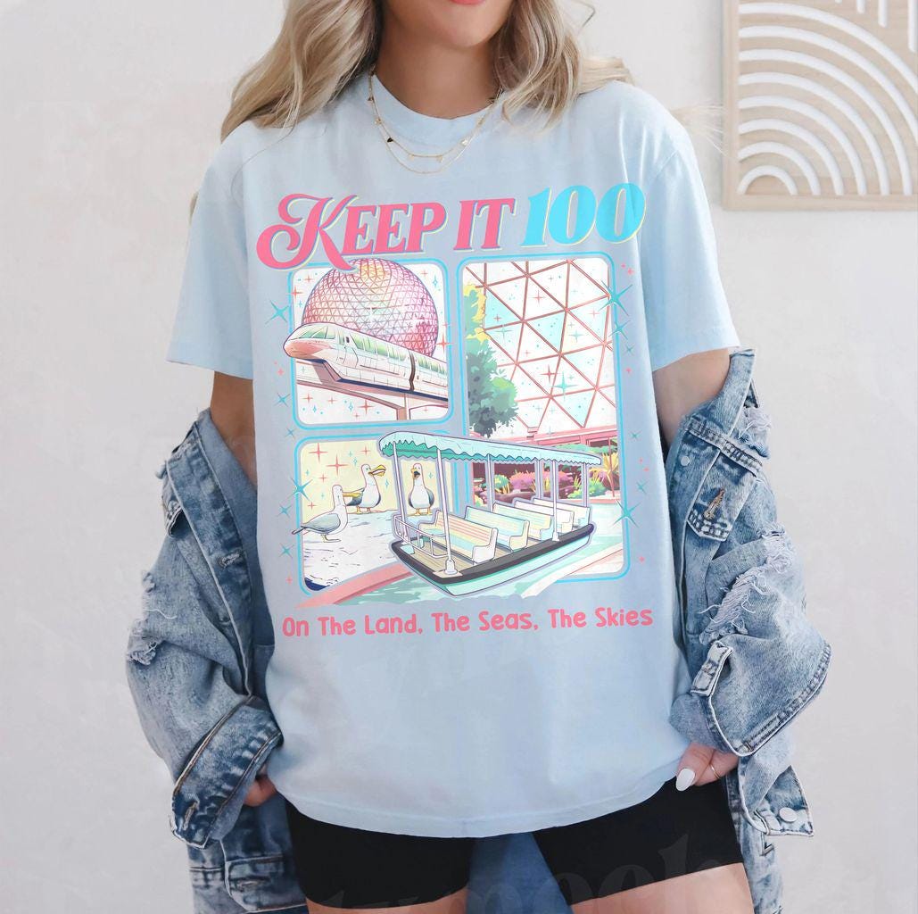 Keep It 100 Retro Vacation T-Shirt – Land Sea Sky Graphic Tee – Family Trip Gift