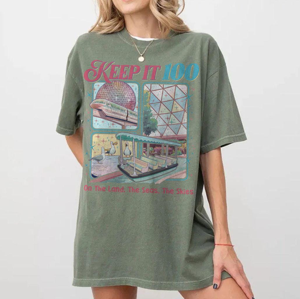 Keep It 100 Retro Vacation T-Shirt – Land Sea Sky Graphic Tee – Family Trip Gift