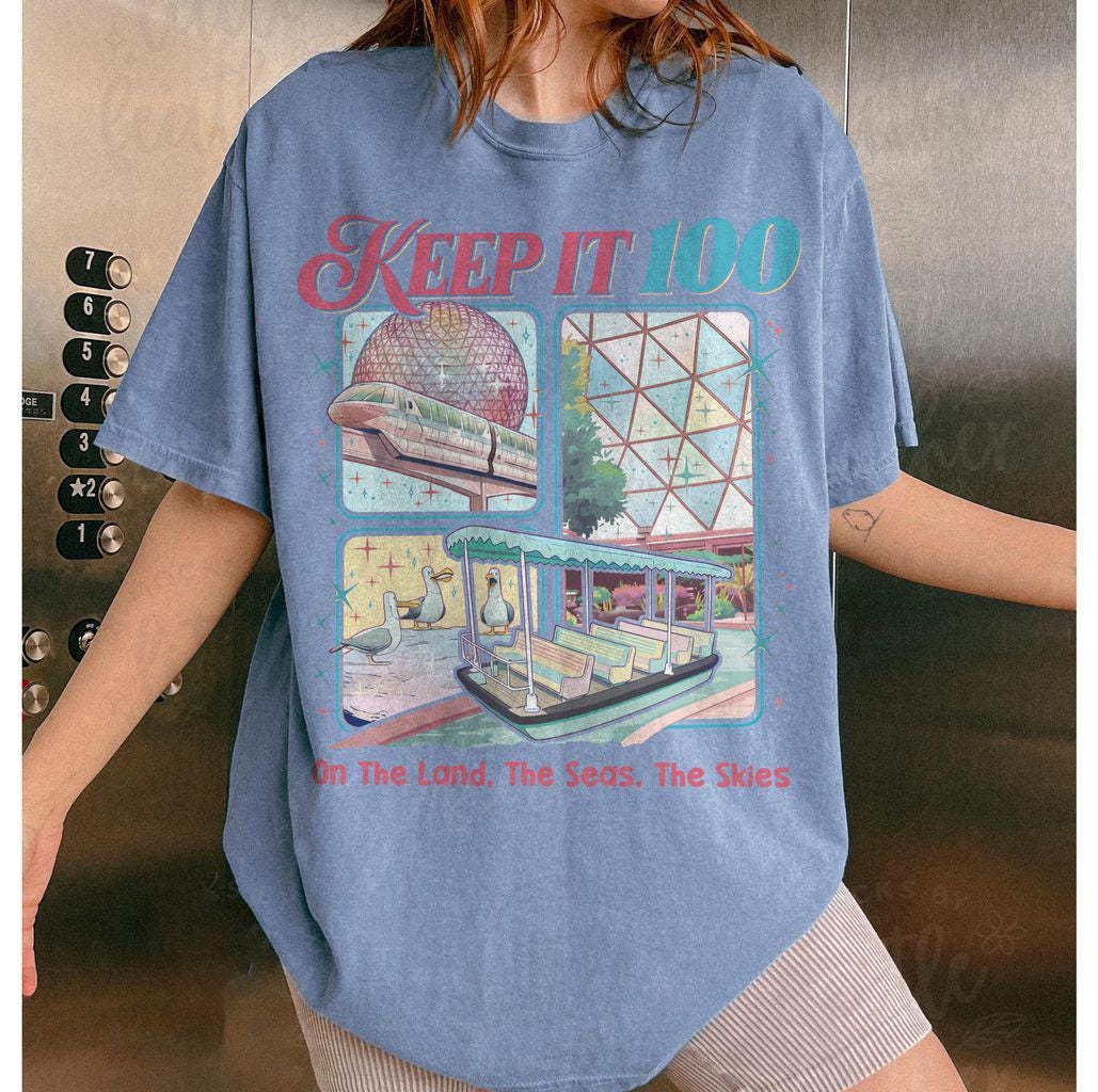 Keep It 100 Retro Vacation T-Shirt – Land Sea Sky Graphic Tee – Family Trip Gift