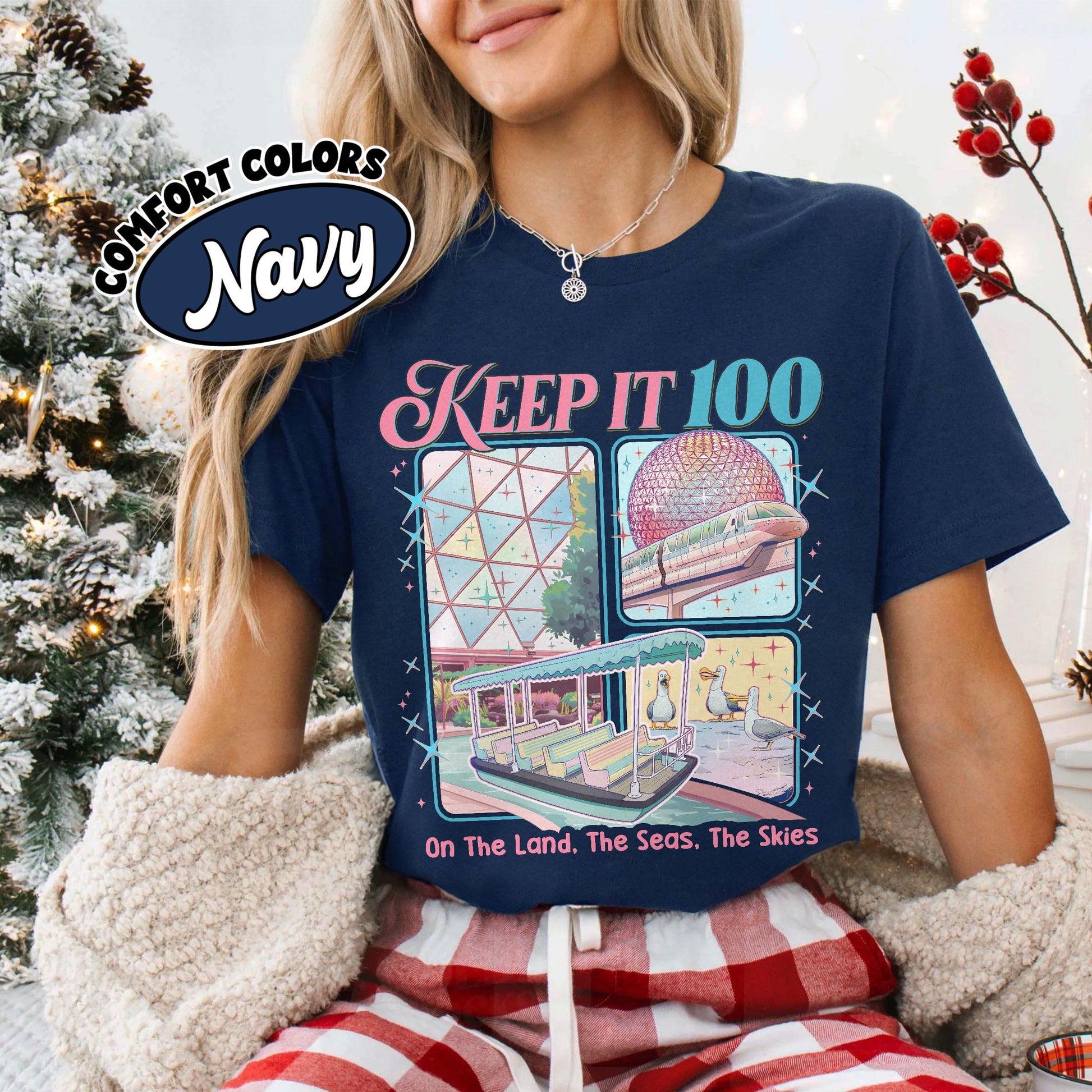 Keep It 100 The Land The Seas The Skies WDW Shirt – Retro Magic Kingdom Theme Park Tee