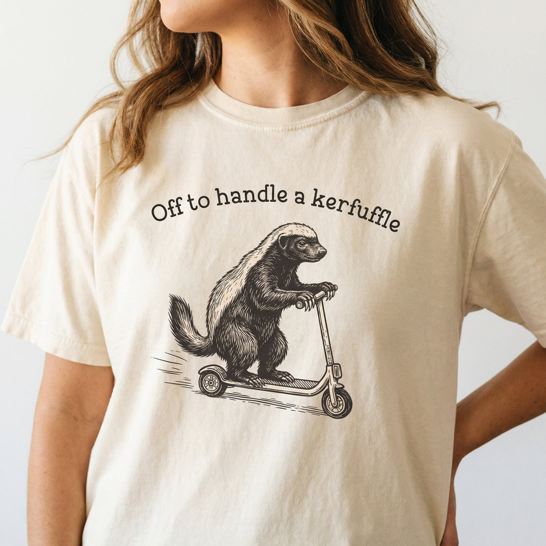 Kerfuffle Honey Badger Graphic T-Shirt – Funny Office Humor Tee – Gift for HR or Lawyer
