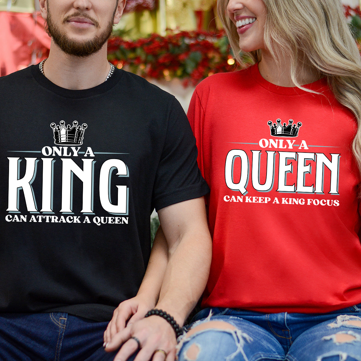 King Attract Queen Focus Matching T-Shirts For Couples
