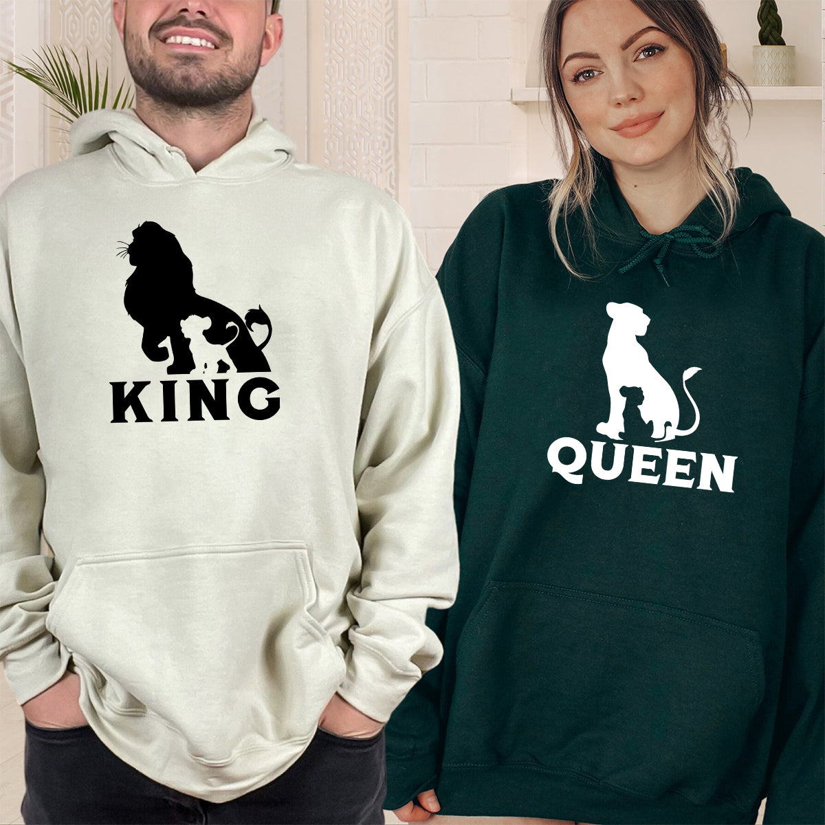 King Lion x Queen Matching Hoodies For Couples