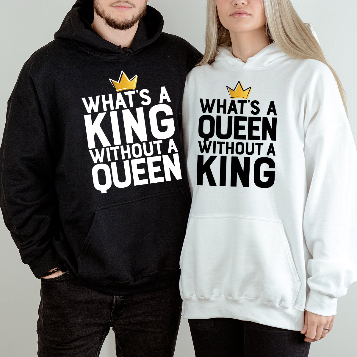 King Queen Without Matching Hoodies For Couples