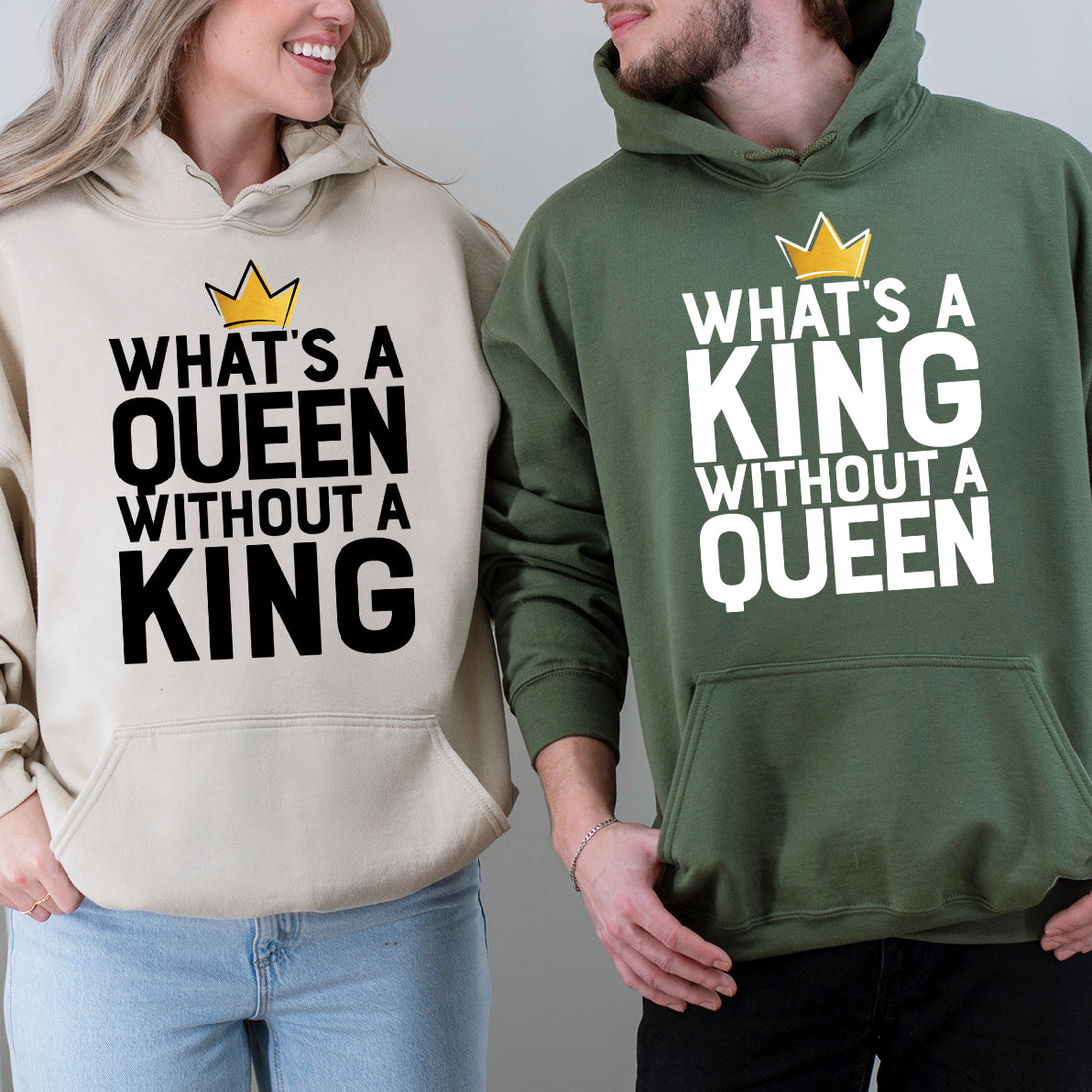 King Queen Without Matching Hoodies For Couples