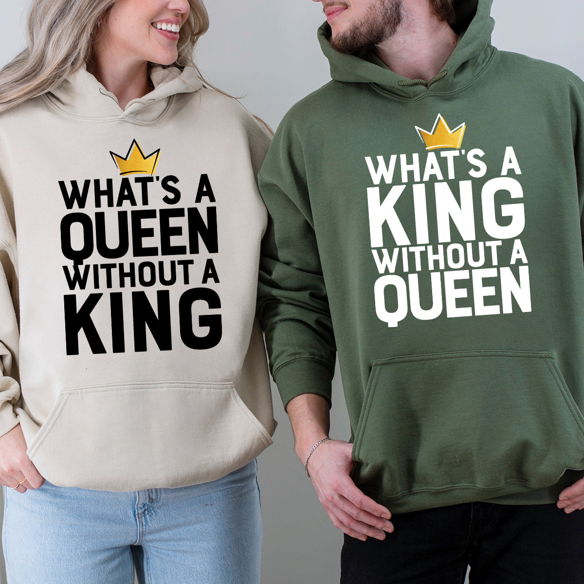King Queen Without Matching Hoodies For Couples