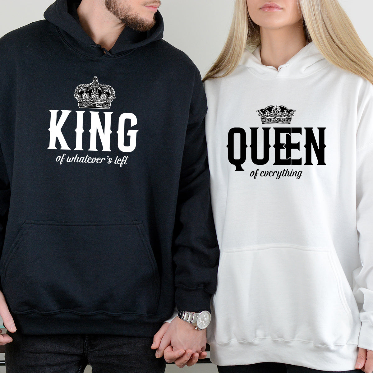 King x Queen Of Everything Matching Hoodies For Couples