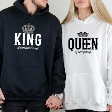 King x Queen Of Everything Matching Hoodies For Couples