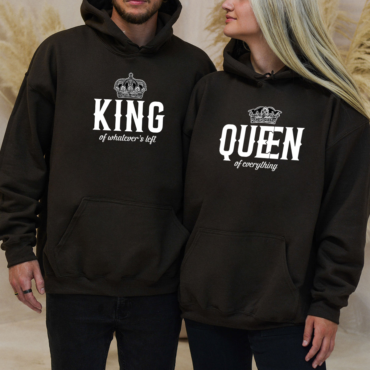 King x Queen Of Everything Matching Hoodies For Couples