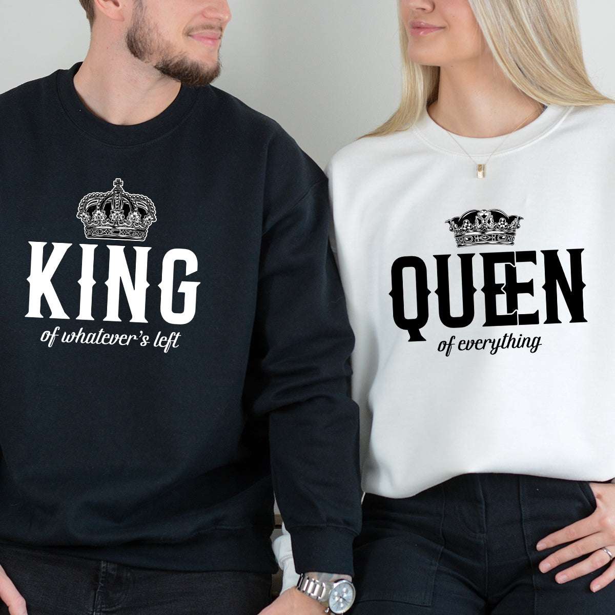 King x Queen Of Everything Matching Hoodies For Couples