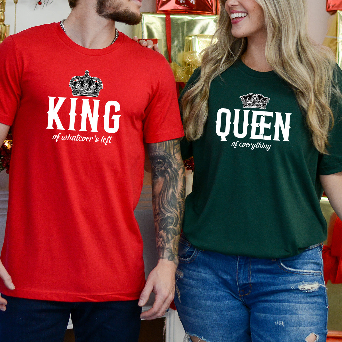King x Queen Of Everything Matching T-Shirts For Couples
