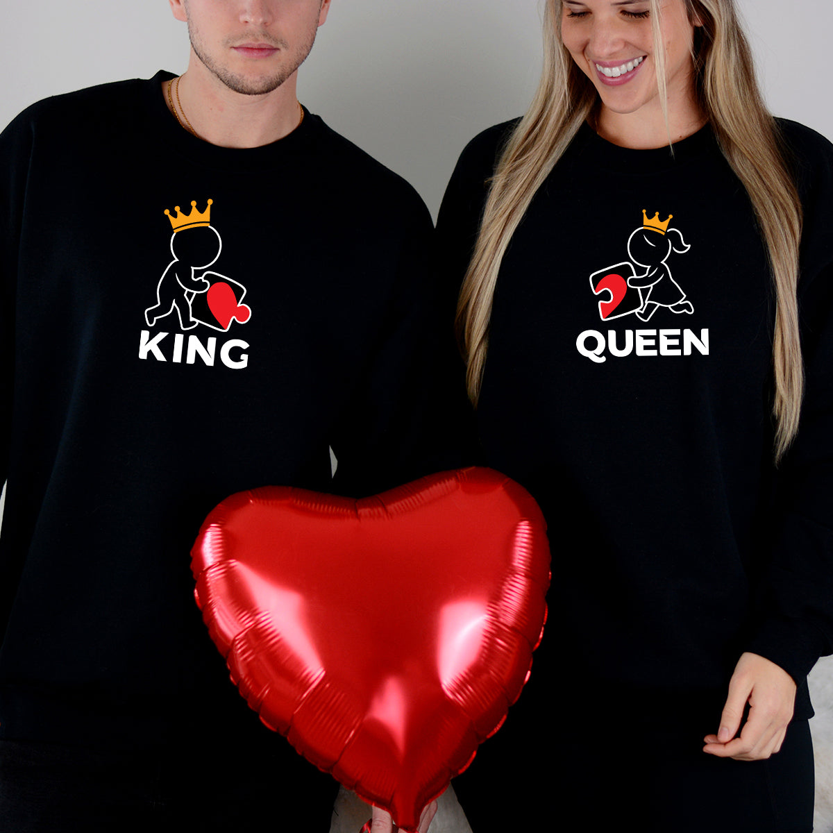 King x Queen Puzzle Matching Hoodies For Couples
