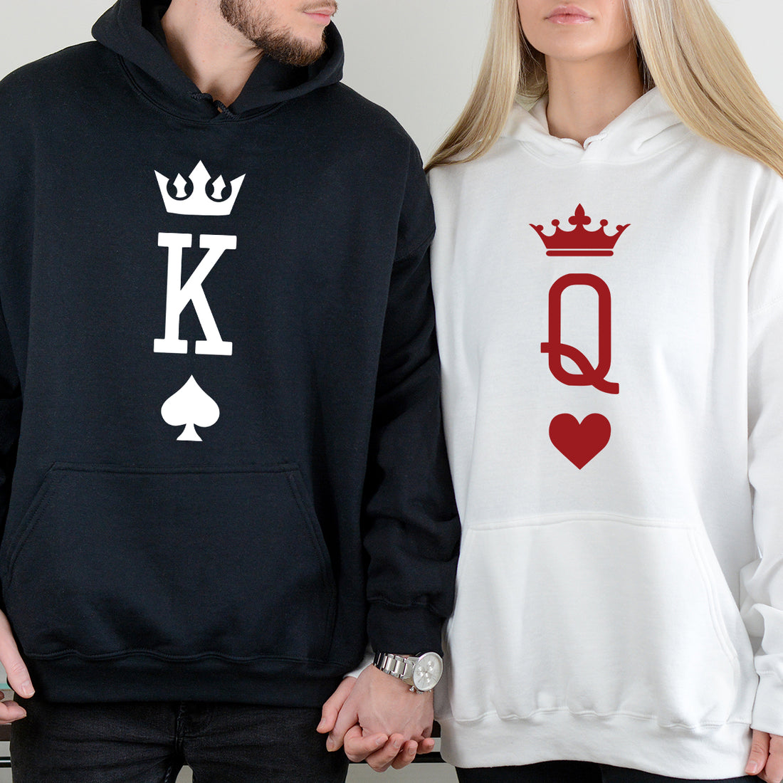 King x Queen Symbol Matching Hoodies For Couples