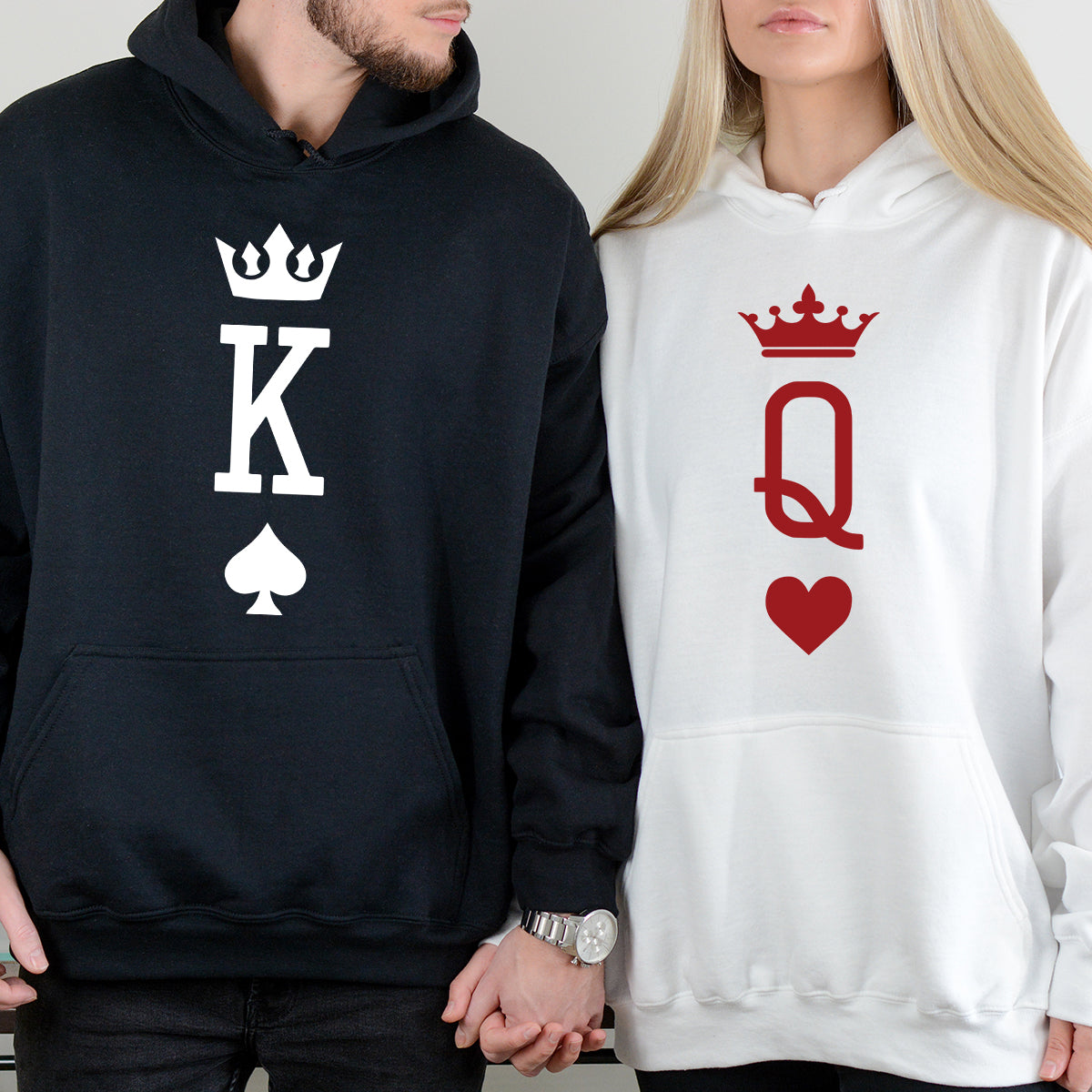 King x Queen Symbol Matching Hoodies For Couples