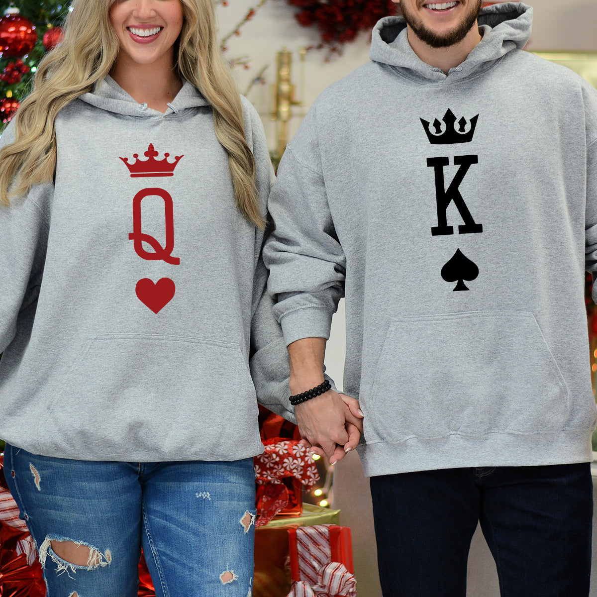 King x Queen Symbol Matching Hoodies For Couples
