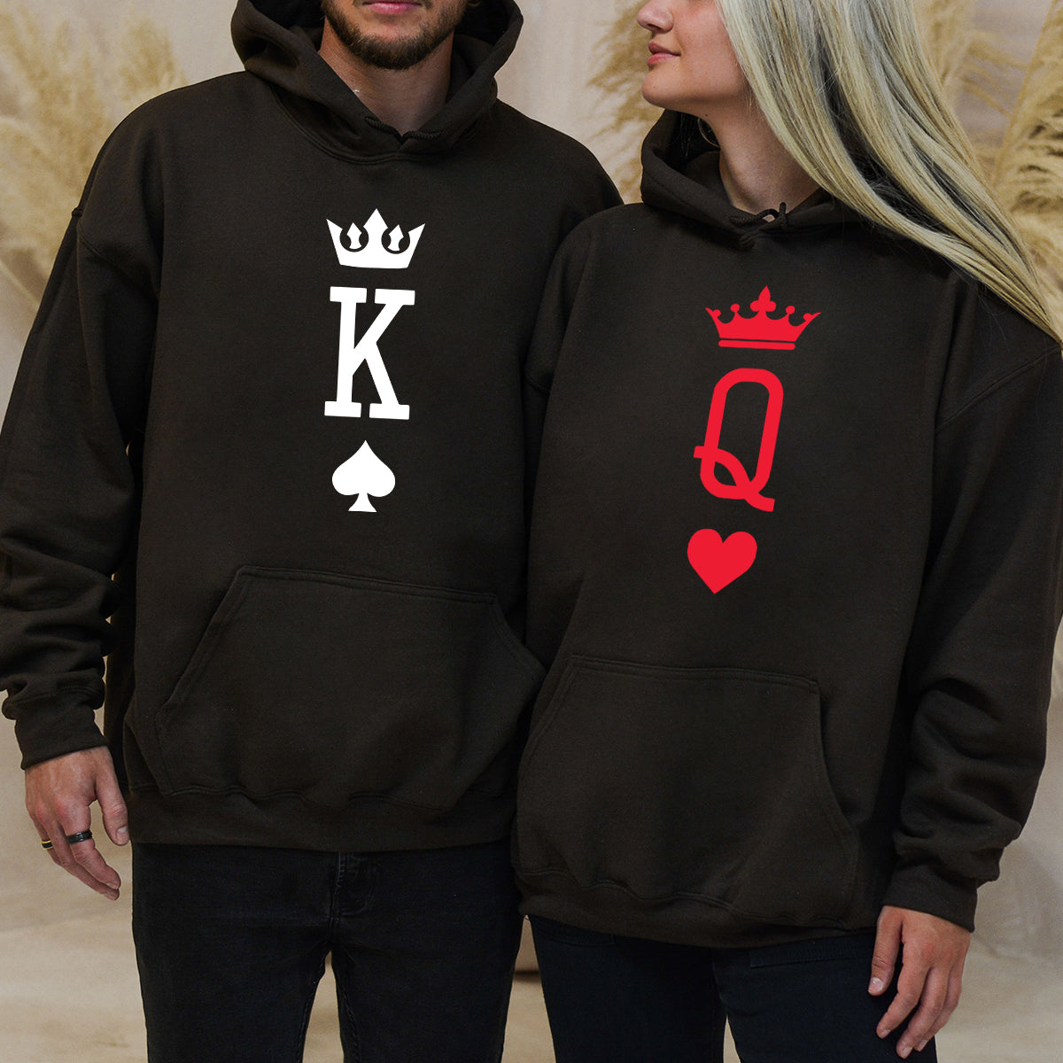 King x Queen Symbol Matching Hoodies For Couples