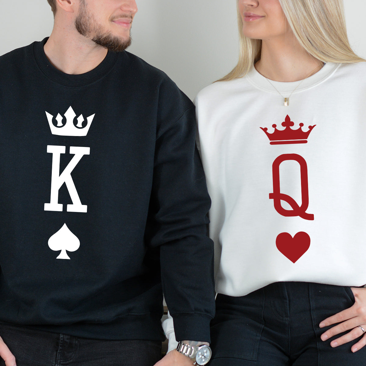 King x Queen Symbol Matching Hoodies For Couples