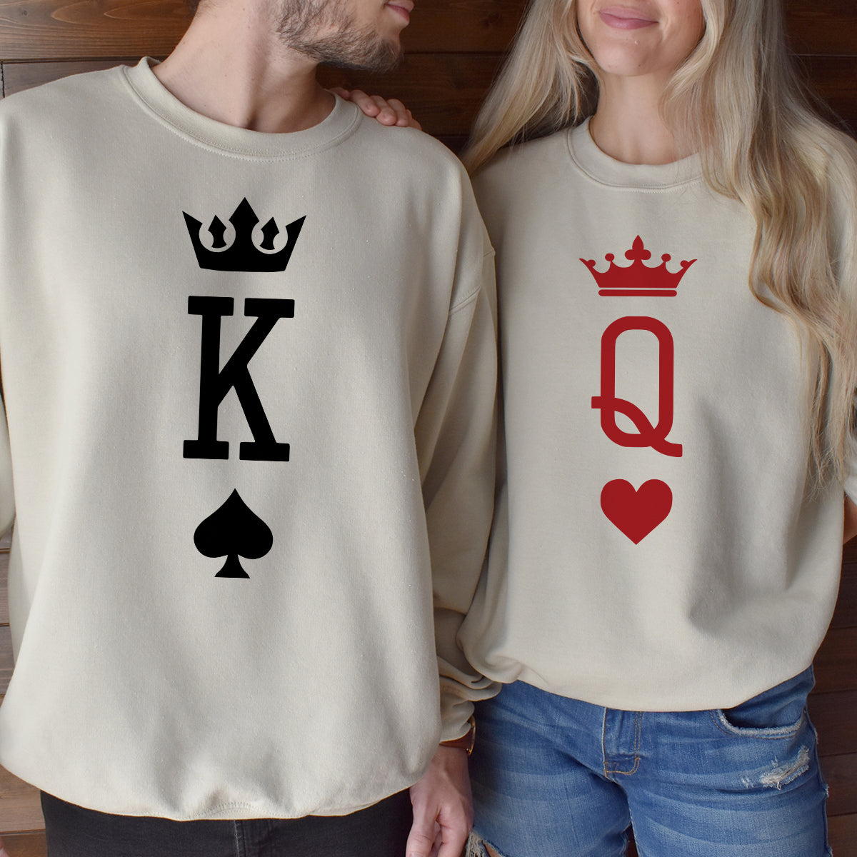 King x Queen Symbol Matching Hoodies For Couples