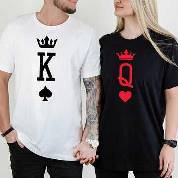 King x Queen Symbol Matching T-Shirts For Couples