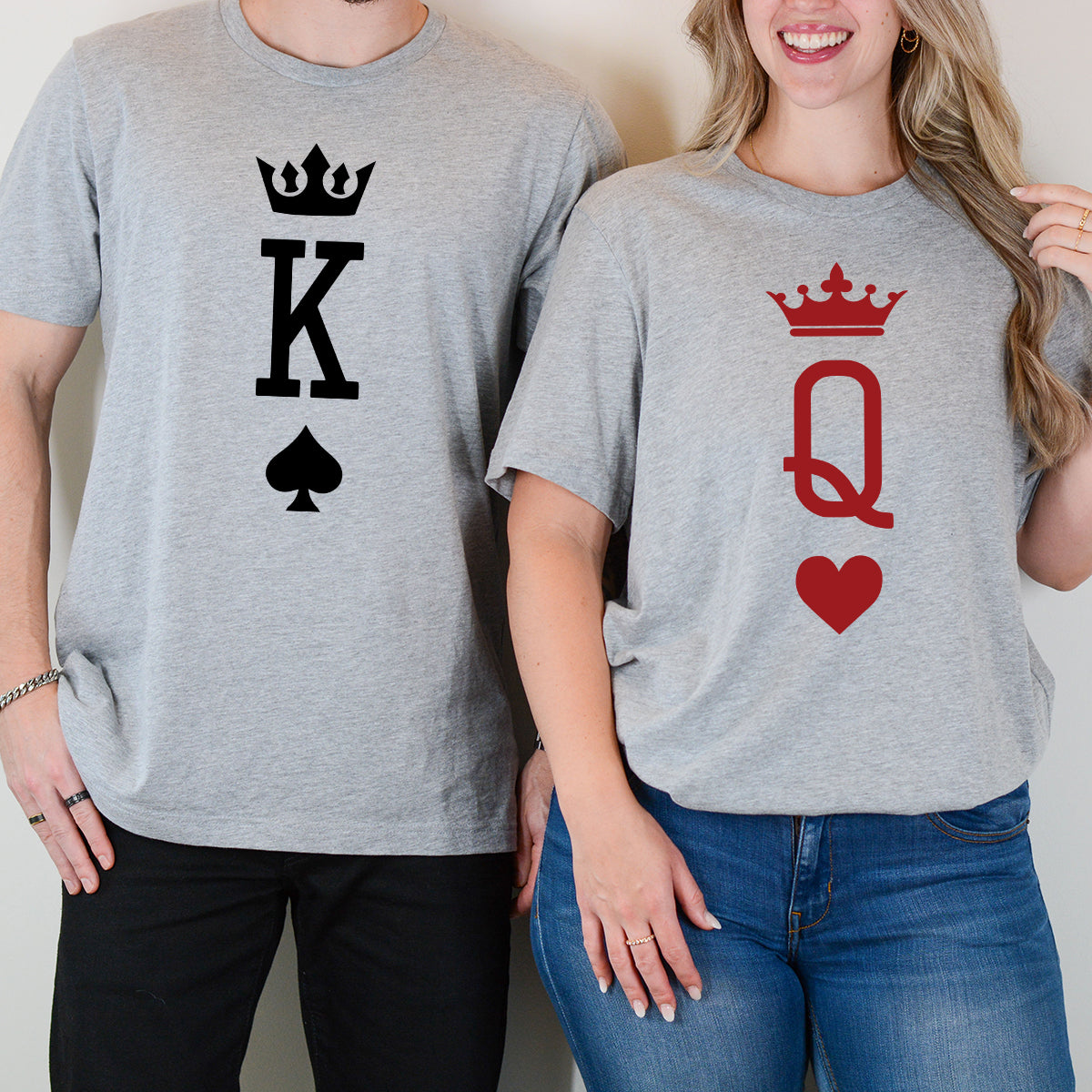 King x Queen Symbol Matching T-Shirts For Couples