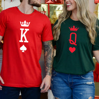 King x Queen Symbol Matching T-Shirts For Couples