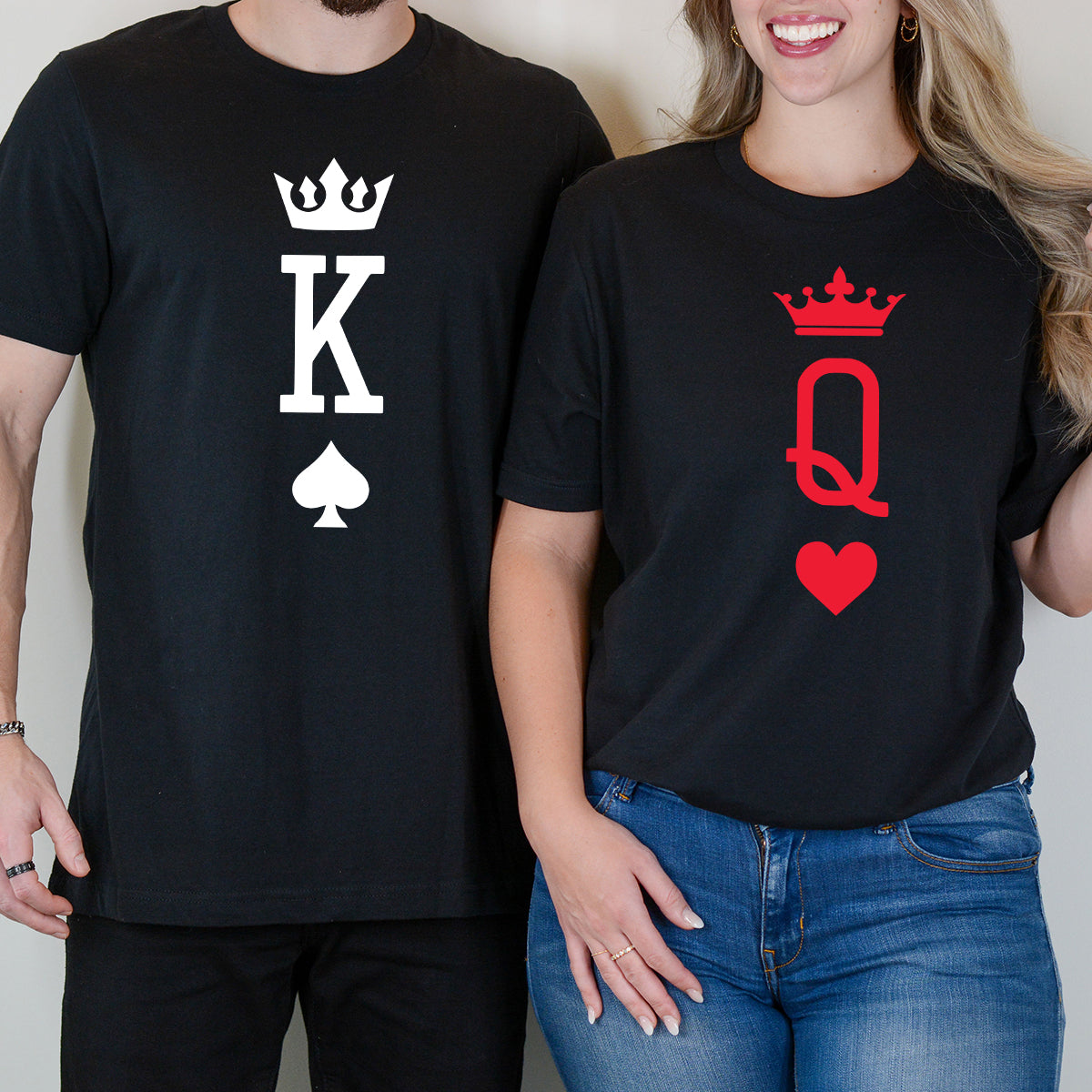 King x Queen Symbol Matching T-Shirts For Couples