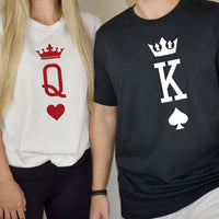 King x Queen Symbol Matching T-Shirts For Couples