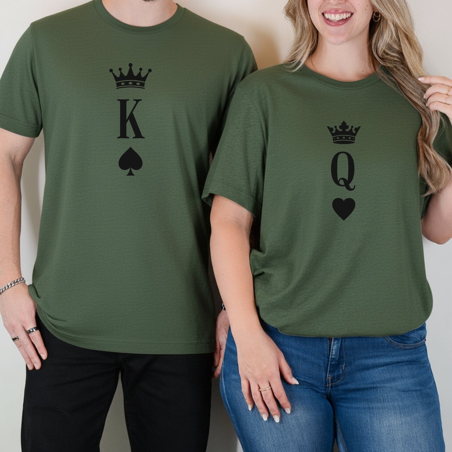 King and Queen Heart Matching T-Shirts For Couples