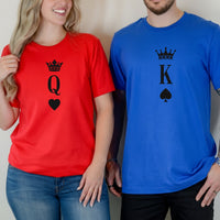 King and Queen Heart Matching T-Shirts For Couples