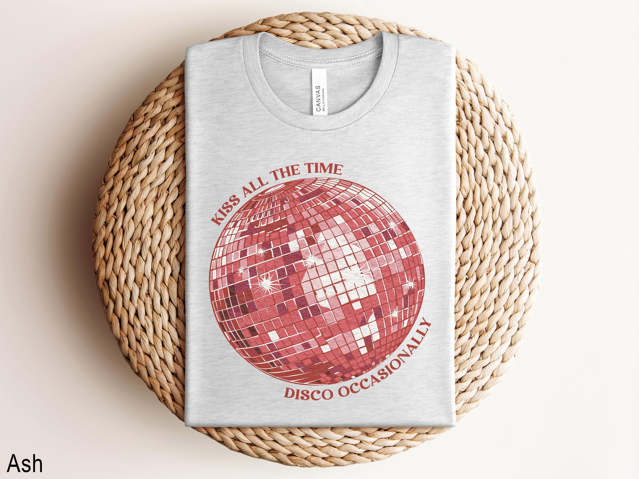 Kiss All The Time Disco Occasionally Shirt – Funny Retro Disco Graphic Tee