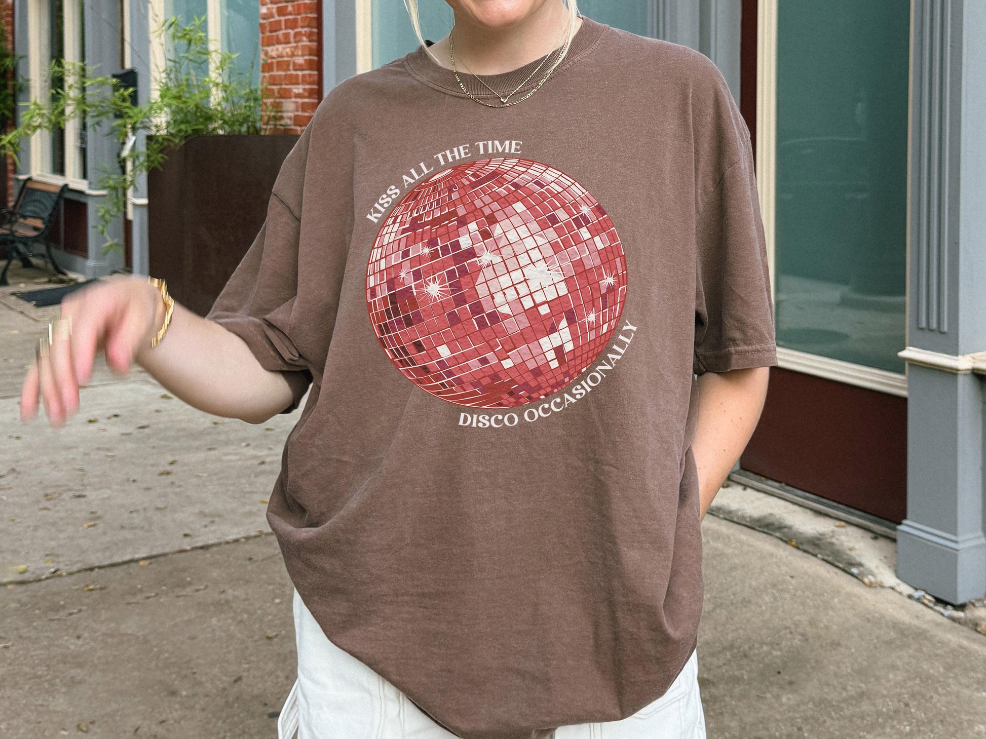 Kiss All The Time Disco Occasionally Shirt – Funny Retro Disco Graphic Tee