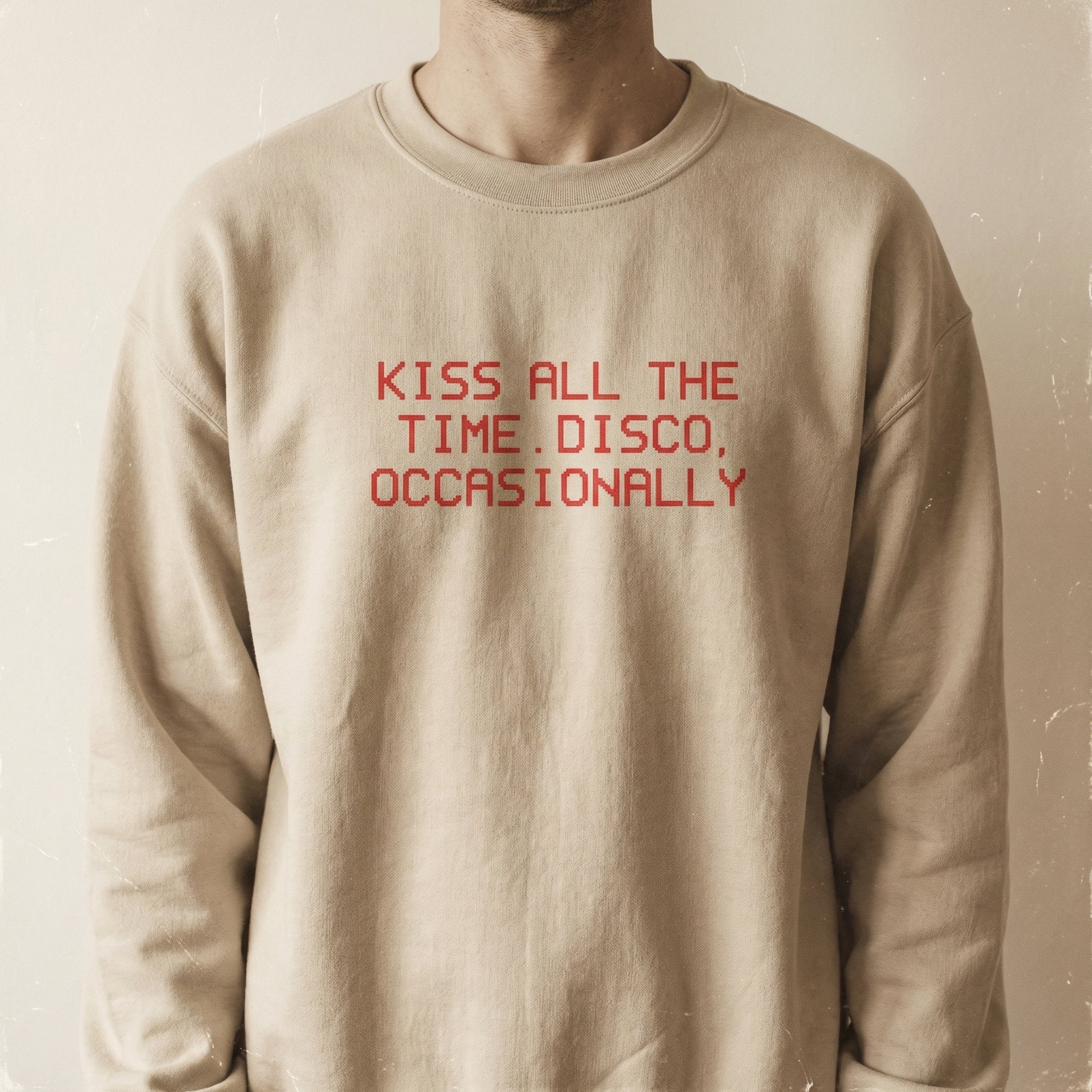 Kiss All The Time Disco Occasionally T-Shirt – Retro Disco Quote Graphic Tee