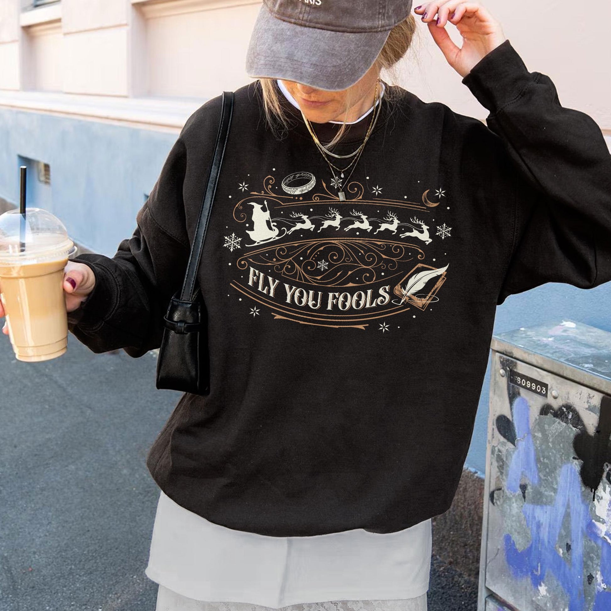 Fly You Fools Sweatshirt – Wizard Inspired Crewneck – Christmas Reindeer Shirt