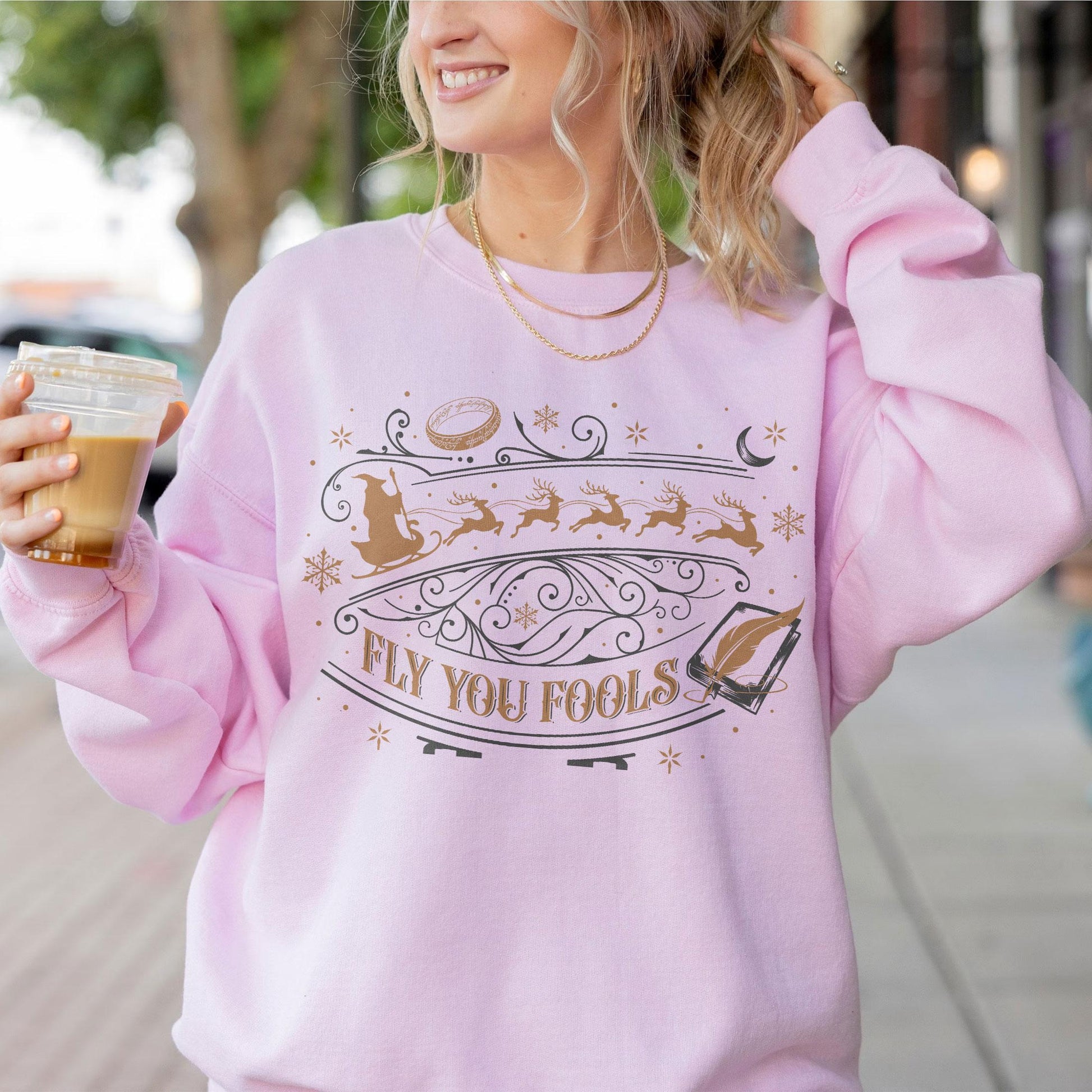 Fly You Fools Sweatshirt – Wizard Inspired Crewneck – Christmas Reindeer Shirt