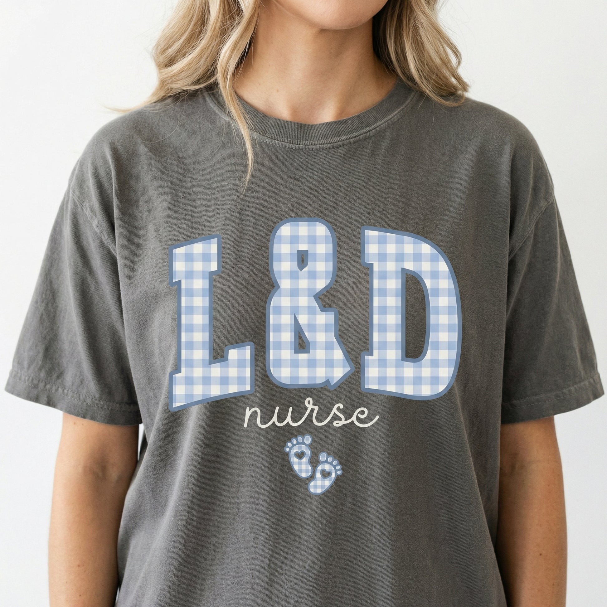 L&D Nurse Gingham Shirt – Labor and Delivery Graphic Tee