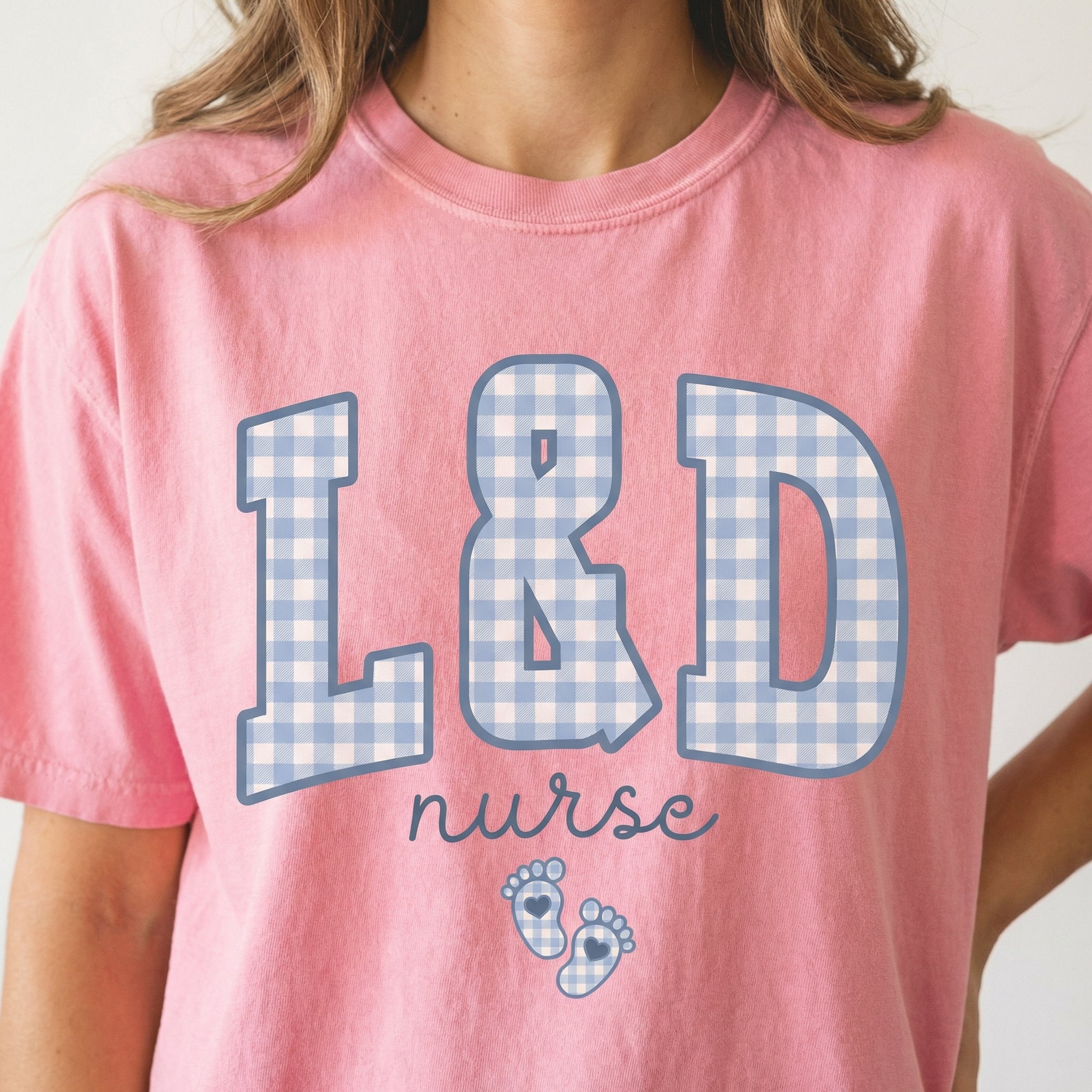 L&D Nurse Gingham Shirt – Labor and Delivery Graphic Tee