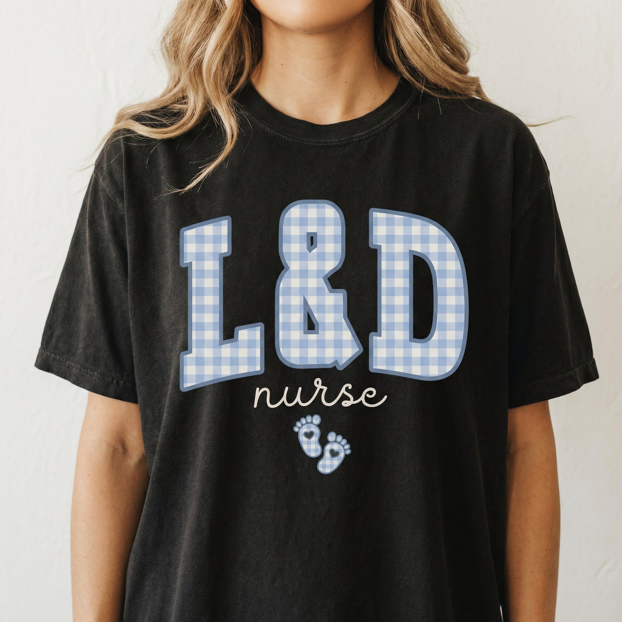 L&D Nurse Gingham Shirt – Labor and Delivery Graphic Tee