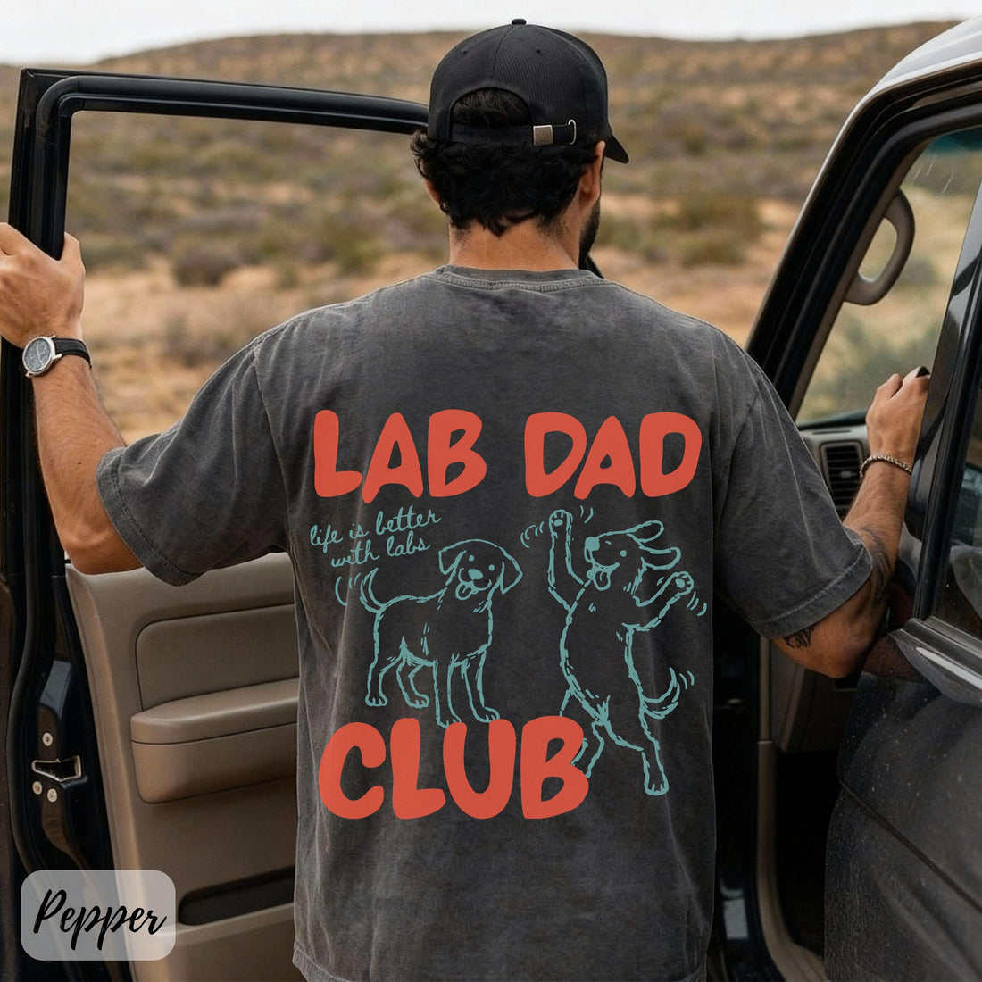 Lab Dad T-Shirt – Labrador Retriever Dog Lover Gift for Him